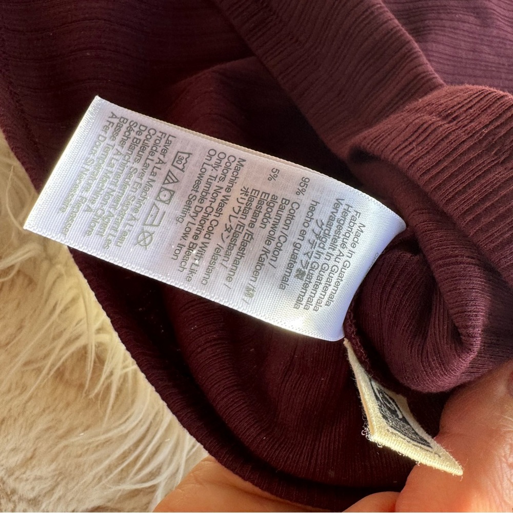 NWT Madewell Ribbed Long-Sleeve Boatneck Top in Burgundy - Picture 8 of 12